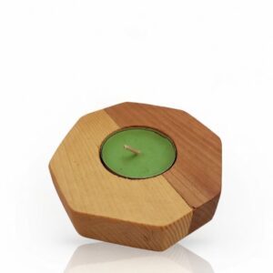 Scented Candle in a Handmade Wooden Stand