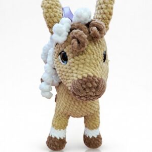 Hand-Crocheted Soft Horse with Curls