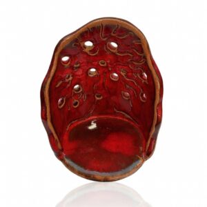 Handmade Red Ceramic Candle Holder