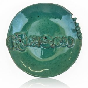 Handmade Ceramic Bowl with Embossed Pattern