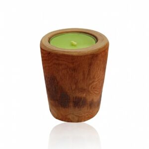 Scented Candle in a Handmade Wooden Stand