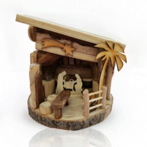 Handmade Wooden Decoration with 3D Motif in a Natural Trunk
