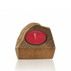 Scented Candle in a Handmade Wooden Holder