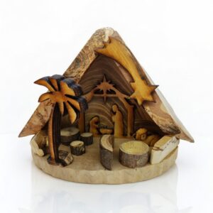 Handmade Wooden Decoration with 3D Motif in a Natural Trunk