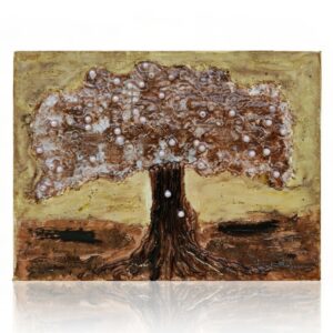 Hand-Painted 3D Artworks from Natural Materials - Golden Tree