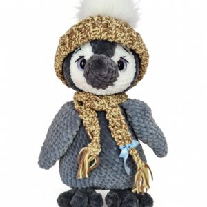 Hand-Crocheted Penguin in a Hat