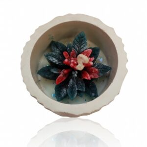 Christmas candle with motif in ceramics