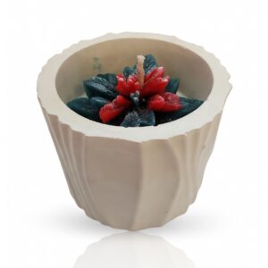 Christmas candle with motif in ceramics