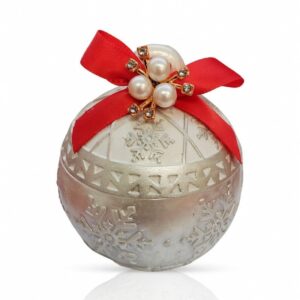 Silver candle in a Christmas ball