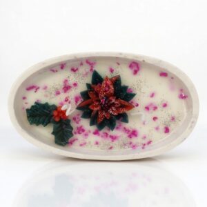 Christmas candle in ceramic with two wicks