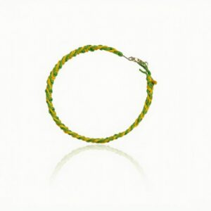 Hand-Knitted Bracelet – Lime & Yellow