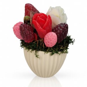 Artistic Soap Flower Bouquet in Handmade Ceramics