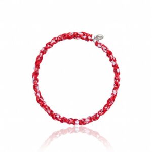 Hand-Knitted Bracelet – Red & White