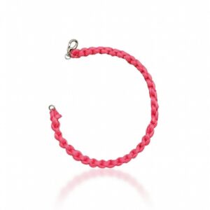 Hand-Knitted Bracelet – Neon Pink