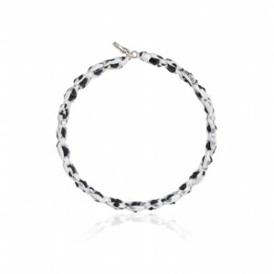Hand-Knitted Bracelet – White & Black