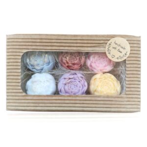 Gift Box-Handmade 6 Flower Soaps
