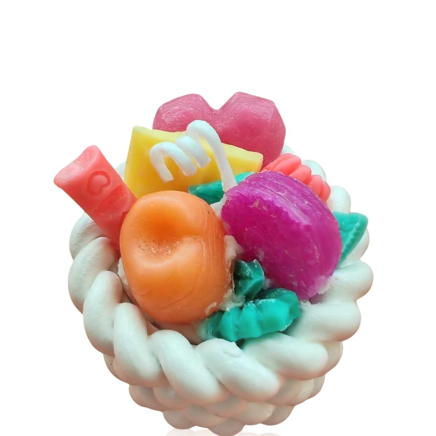 Decorative Candle with Fruit Arrangement