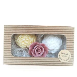 Gift Box-Handmade Trio Flower Soaps