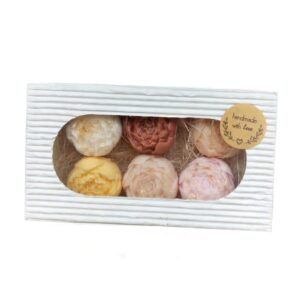 Gift Box-Handmade 6 Flower Soaps