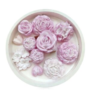 Ceramic Set with 7 Candles - Blooming Garden